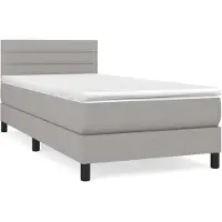 vidaXL Boxspring met matras stof lichtgrijs 90x190 cm