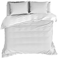 De Witte Lietaer Dekbedovertrek Olivia Wit Satijn-240 x 200 / 220 cm | Lits-Jumeaux
