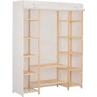vidaXL Kledingkast 135x40x170 cm stof wit
