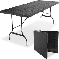 LifeGoods Inklapbare Tafel - 180 cm - Campingtafel - 6 tot 8 Personen - Vouwtafel - Zwart