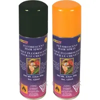 Goodmark Haarverf/haarspray - 2x - oranje/zwart - spuitbus - 125 ml - Carnaval/Halloween