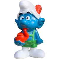 Schleich Tiroler smurf met pijp - De smurfen in groen tenue - 20081 - 5,5 cm