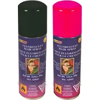 Goodmark Haarverf/haarspray - 2x - roze/zwart - spuitbus - 125 ml - Carnaval/halloween