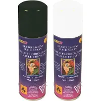 Goodmark Haarverf/haarspray - 2x - wit/zwart - spuitbus - 125 ml - Carnaval/halloween