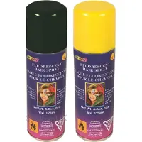 Goodmark Haarverf/haarspray - 2x - geel/zwart - spuitbus - 125 ml - Carnaval/halloween