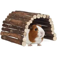 Relaxdays Houten Hamster Trap - Buigzaam - Natuurlijk - Echt Hout - Kooi Decoratie - Tunnel - Looptrap - Hamsterkooi - Hamsterhok - Hamster Trap