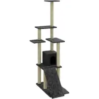 vidaXL Kattenmeubel met sisal krabpalen 155 cm donkergrijs