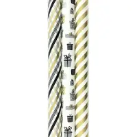Benza TOUCH OF GOLD cadeaupapier - assortiment kerstpapier inpakpapier - 3 meter x 70 cm - 3 rollen