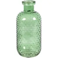 Countryfield Bloemenvaas Cactus Dots - groen transparant - glas - D11 x H24 cm - Vazen