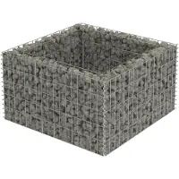 vidaXL Gabion plantenbak verhoogd 90x90x50 cm gegalvaniseerd staal