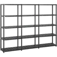 vidaXL Opbergrek 5-laags 213x38x170 cm kunststof zwart