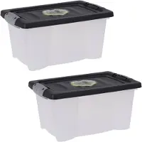 Bathroom Solutions 4x Stuks Opbergdozen/organizers met deksel - kunststof - 9 Liter - Opbergbox