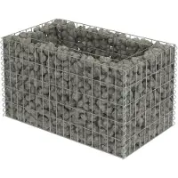 vidaXL Gabion plantenbak verhoogd 90x50x50 cm gegalvaniseerd staal