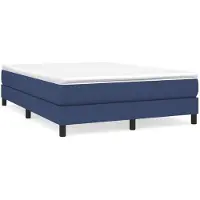 vidaXL Boxspring met matras stof blauw 140x200 cm