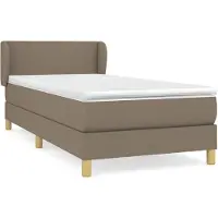 vidaXL Boxspring met matras stof taupe 100x200 cm