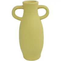 Countryfield Amphora vaas - geel terracotta - D12 x H20 cm - smalle opening - Vazen
