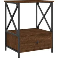 vidaXL Nachtkastje 50x41x65 cm bewerkt hout bruin eikenkleur