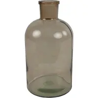 Countryfield vaas - lichtbruin/transparant - glasA - apotheker fles - D14 x H27 cm - Vazen