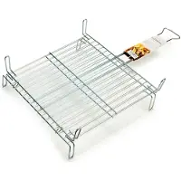 Merkloos La Dehesa BBQ/barbecue braadrooster - grill verhoger - metaal - 46 x 46 x 8 cm - barbecueroosters