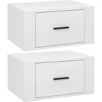 vidaXL Nachtkastjes 2 st wandgemonteerd 50x36x25 cm hoogglans wit