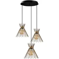 Opviq Hanglamp Kirpi 3086, dimbaar, messing / goud, Woon-/ Eetkamer, metaal, hanglamp