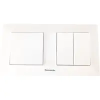 Panasonic -Schakelaar Combinatie-Wandcontactdoos-Wit-Randaarde-Arkedia Slim Serie