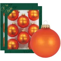 Merkloos 16x Oranje matte kerstboomversiering kerstballen van glas 7 cm - Kerstbal