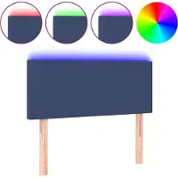 vidaXL Hoofdbord LED 90x5x78/88 cm stof blauw
