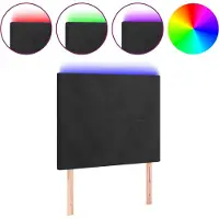 vidaXL Hoofdbord LED 100x5x118/128 cm fluweel zwart