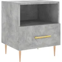 vidaXL Nachtkastje 40x35x47,5 cm bewerkt hout betongrijs