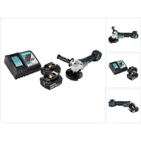 Makita DGA 517 RT accu haakse slijper 18 V 125 mm borstelloos + 2x accu 5.0 Ah + lader