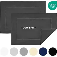 Jacobson - Badmat 50x80 cm - set van 2 - Douchemat - Vloermat - Antraciet