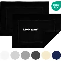 Jacobson - Badmat 50x80 cm - set van 2 - Douchemat - Vloermat - Zwart