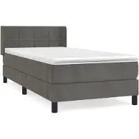 vidaXL Boxspring met matras fluweel donkergrijs 100x200 cm