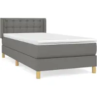 vidaXL Boxspring met matras stof donkergrijs 80x200 cm