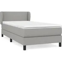 vidaXL Boxspringbed met matras, lichtgrijs, 80x200 cm, gestoffeerd