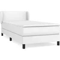 vidaXL Boxspring met matras kunstleer wit 80x200 cm