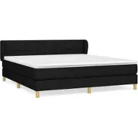 vidaXL Boxspring met matras stof zwart 180x200 cm