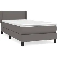 vidaXL Boxspring met matras kunstleer grijs 80x200 cm