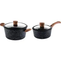 WESTINGHOUSE Pannenset Marble Wood (Braadpan ø 24 cm + Steelpan ø 18 cm) - Inductie en alle andere warmtebronnen