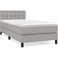 vidaXL Boxspring met matras stof lichtgrijs 80x200 cm