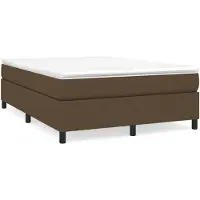 vidaXL Boxspring bed stof donkerbruin 140x200 cm