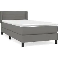 vidaXL Boxspring met matras stof donkergrijs 80x200 cm