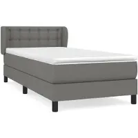 vidaXL Boxspring met matras stof donkergrijs 90x190 cm