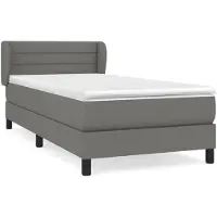vidaXL Boxspring met matras stof donkergrijs 90x190 cm