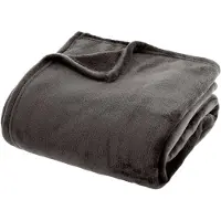 Atmosphera Plaid/bank deken - donkergrijs - polyester - 180 x 230 cm - Plaids