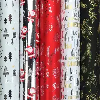 Benza CHAMONIX Metallic assortiment cadeaupapier inpakpapier voor kerstmis - 150 x 70 cm - 3 rollen