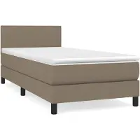 vidaXL Boxspring met matras stof taupe 80x200 cm