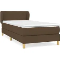 vidaXL Boxspring met matras stof donkerbruin 80x200 cm