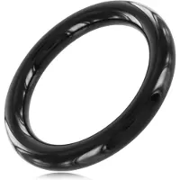 Black Label Black Line - Cockring - RVS - Zwart - 8 mm dik - Diameter 40 mm